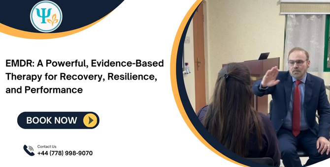EMDR therapy session with a trained therapist guiding eye movements for trauma recovery